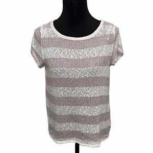 Aeropostale M Lavender White Striped Open Back Knit Sweater Top